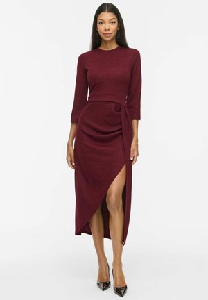 VILA, MIDI DRESS VIRAFFI 3/4-SLEEVED - Robe pull - winetasting
