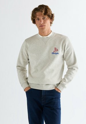 LONG SLEEVE EMBROIDERY CREW - REGULAR FIT - Sweatshirt - oat mel