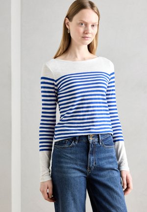 LONG SLEEVE BOAT NECK STRIPED - T-shirt à manches longues - shiny blue