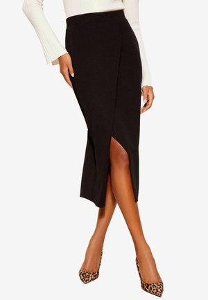 MIDI REGULAR FIT - Wikkelrok - black
