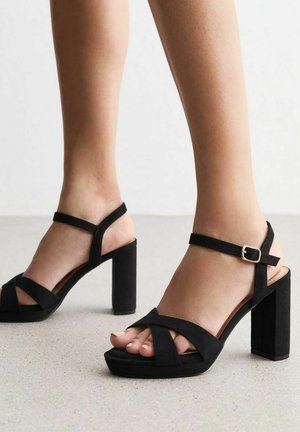 High heeled sandals - black