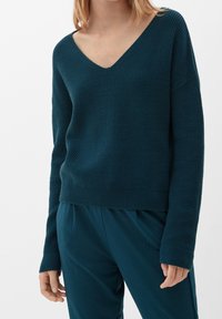 QS Stickad tröja - teal