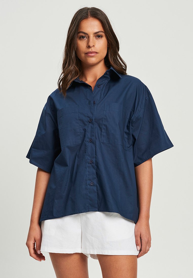 VILA dam skjorta VIJANNE - Blissful Blue Navy blazer