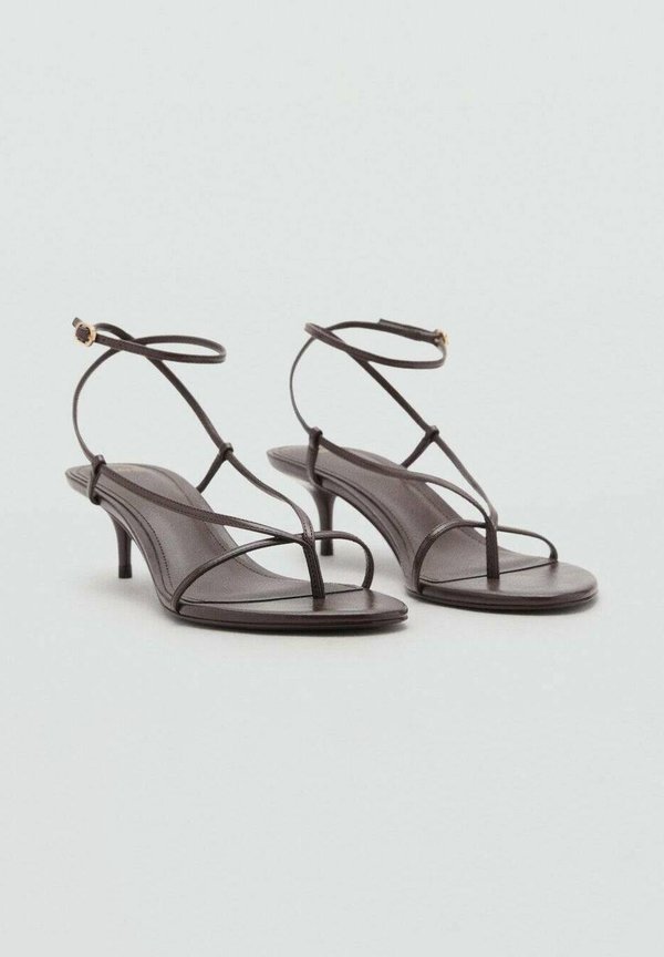 WITH THIN  - T-bar sandals - chocolate4