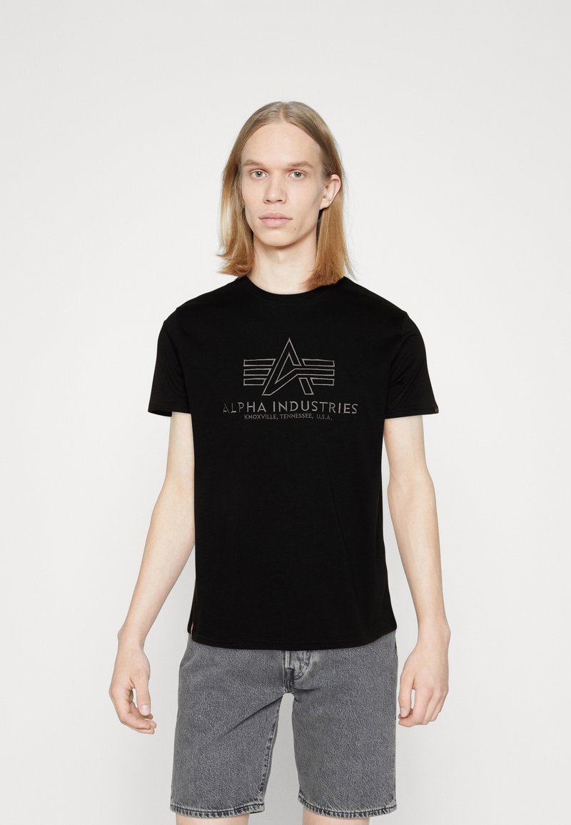 Alpha Industries EMBROIDERY - Print T-shirt - black/gun metal/black