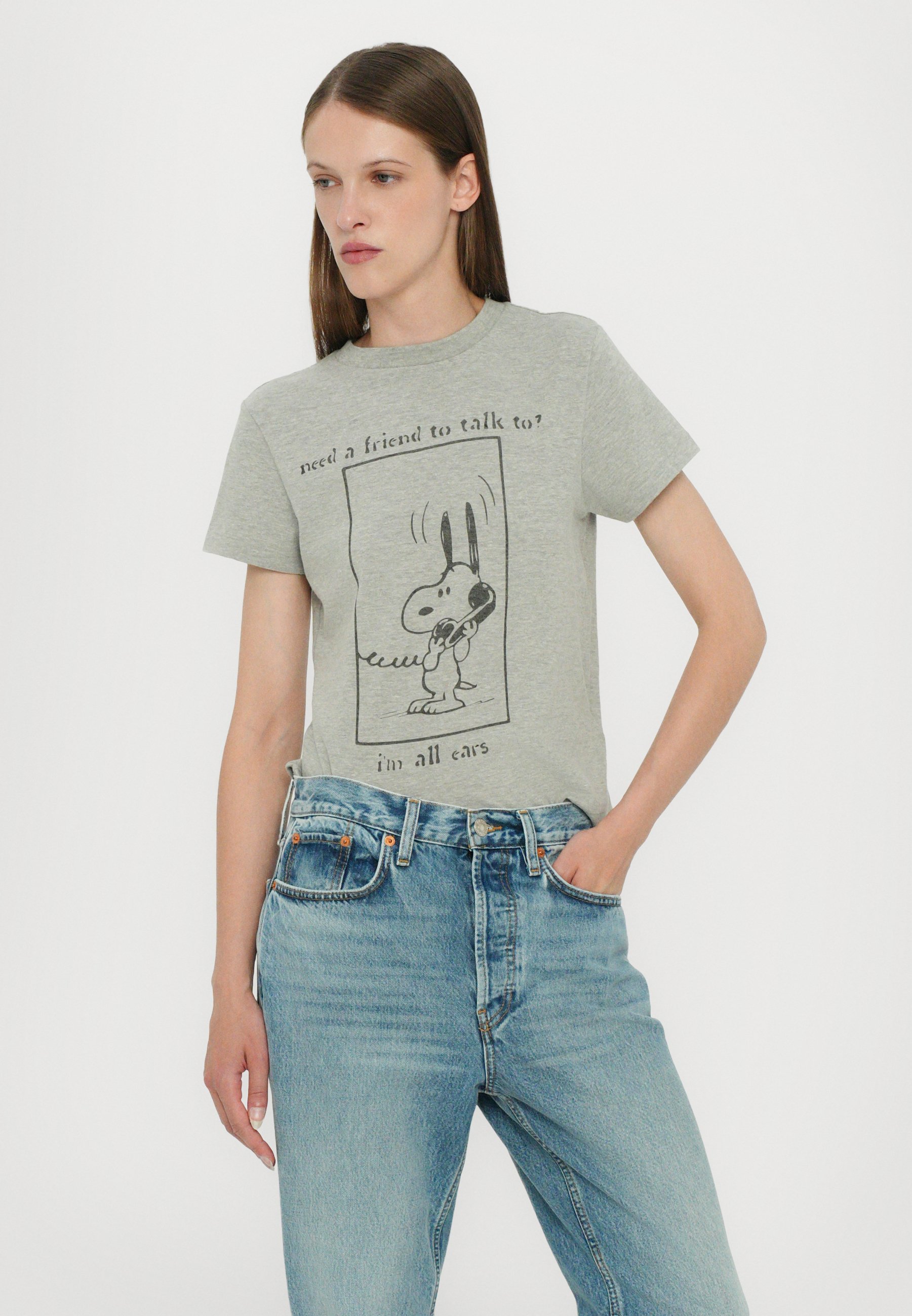 RE/DONE CLASSIC TEE SNOOPY - Print T-shirt - grey - Zalando