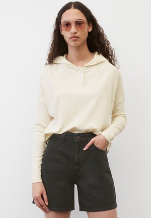 LONGSLEEVE WITH BUTTON PLACKET, BOXY, CROPPED - Bluzka z długim rękawem - white blush