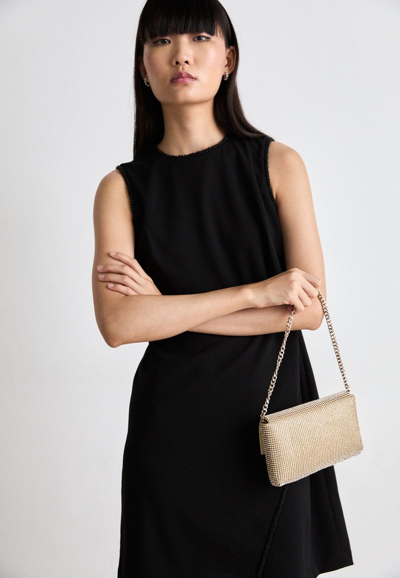 DKNY JEWEL NECK BEADS TRIM - Shift dress - black - Zalando.ie DKNY JEWEL NECK BEADS TRIM - Shift dress - black - Zalando.ie