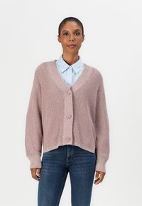 TOM TAILOR DENIM V NECK CARDIGAN - Cardigan - antique rose melange