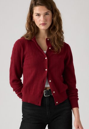 Levi's®, SUPER SOFT CREWNECK CARDI POINTELLE - Жилетка - warm cabernet