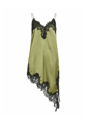 VILA, SLIP DRESS VITONE ASYMMETRIC - Päevakleit - mosstone