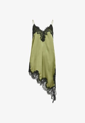 VILA, SLIP DRESS VITONE ASYMMETRIC - Päevakleit - mosstone