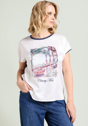 TOP STAMPATO - Bluse - blu