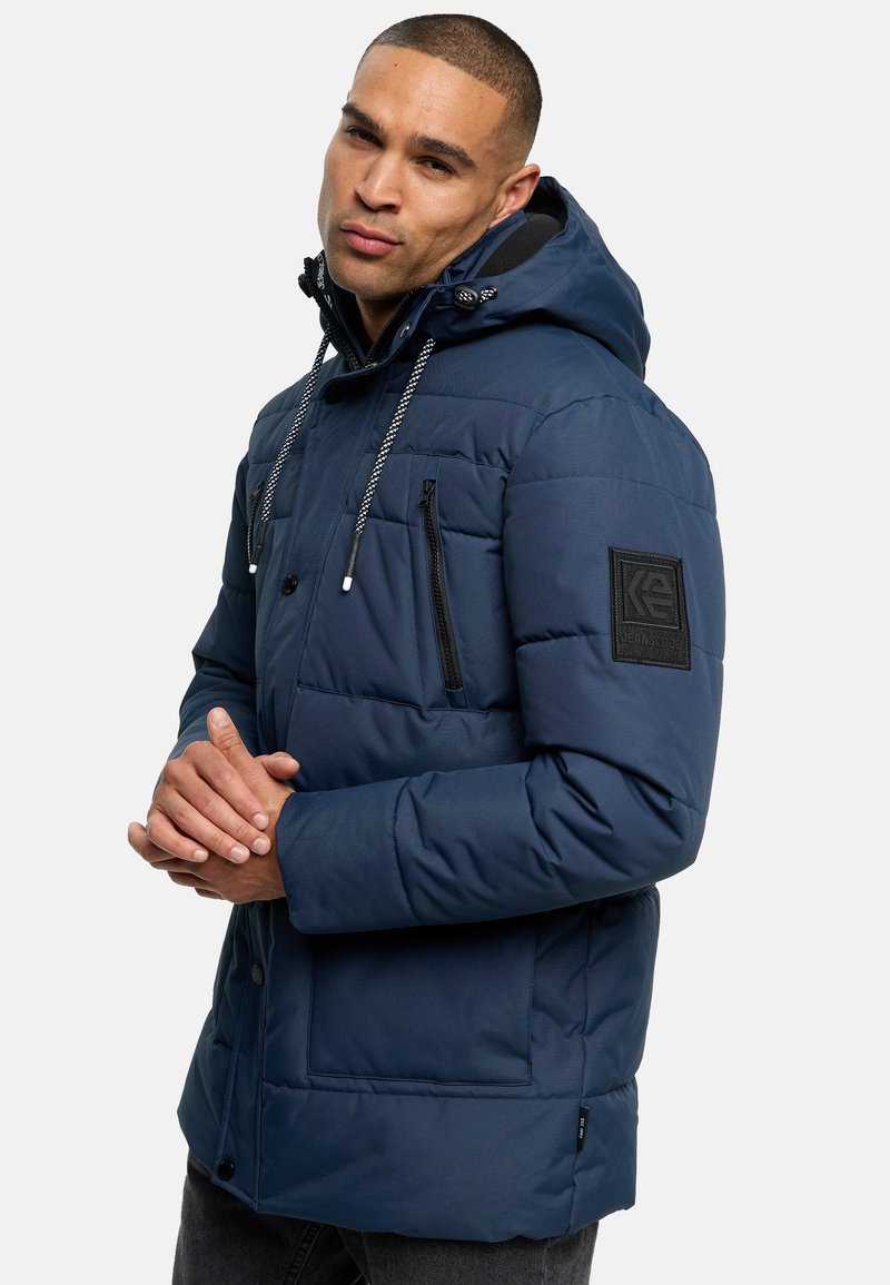Indicode Heren INWess Quilted Jacket | Gewatteerd jack met capuchon Kit XXL
