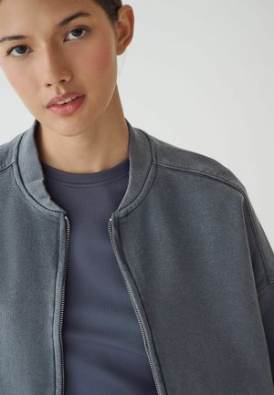 Next WASHED - Mikina so zipsom - charcoal grey
