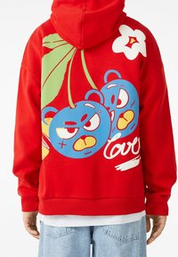 Bershka Felpa con cappuccio - red
