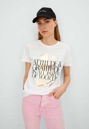 MIT FOLIENPRINT - Printtipaita - off white