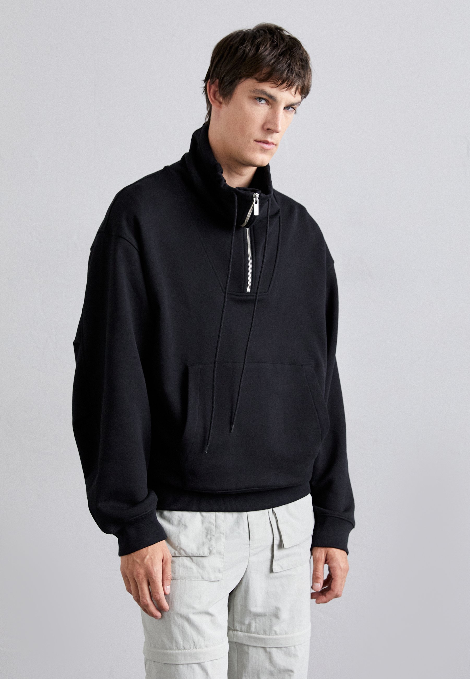 Helmut Lang FUNNEL NECK - Sweatshirt - black - Zalando.co.uk