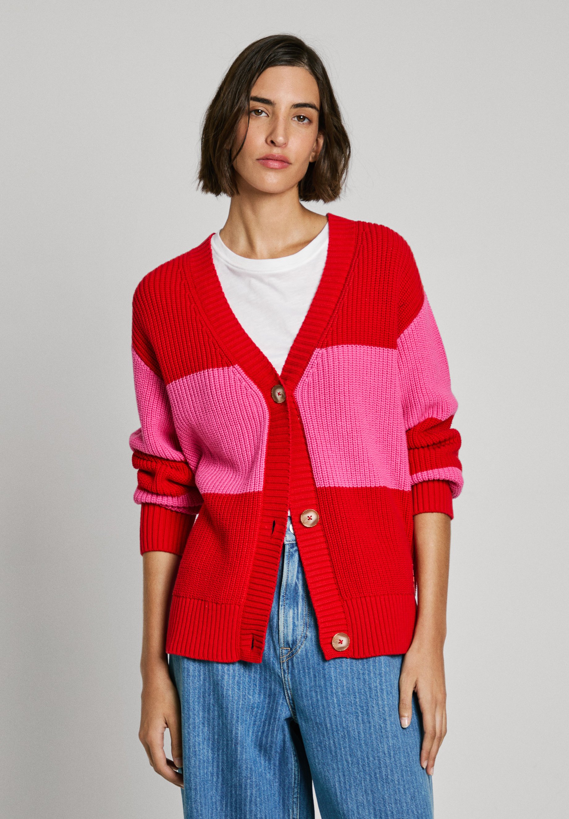 Pepe Jeans Irma Cardigan Maglione Donna - Modello Regular Maxi Con Bottoni, Colletto E Costine - 2