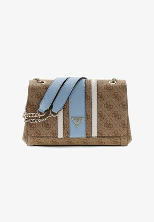 Guess, NOELLE II CONVERTIBLE XBODY FLAP - Borsa a tracolla - latte logo light blue