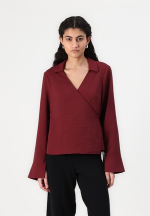 ONLMETTE WRAP SHIRT  - Bluza - bordeaux
