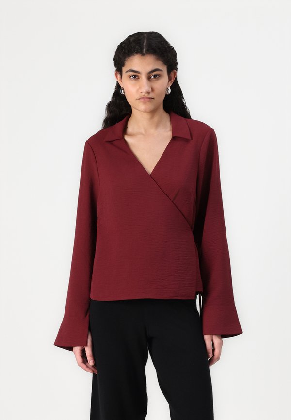 ONLMETTE WRAP SHIRT  - Blouse - bordeaux