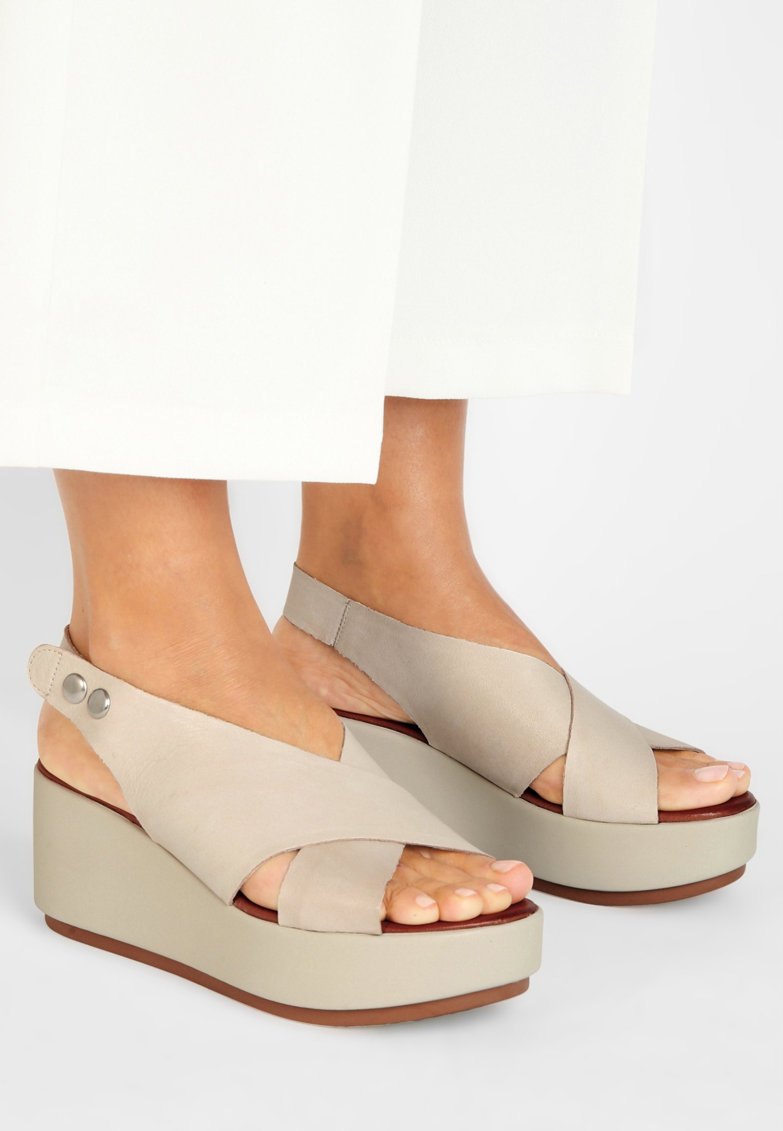 Inuovo Sandalen met plateauzool - bone bne/beige - Zalando.be