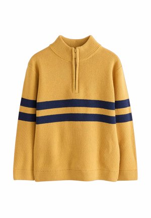 Next, REGULAR FIT - COLOURBLOCK ZIP NECK KNITTED JUMPER . - Jumper - ochre yellow