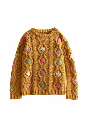 REGULAR FIT - EMBROIDERED CHUNKY  - Jersey de punto - mustard