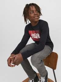 Jack & Jones Junior JJECORP LOGO TEE O NECK - T-shirt imprimé - black/noir