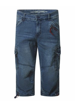 TIMEZONE GERADE CARGOSHORTS WADENLANG REISSVERSCHLUSS TASCHEN - Jeans Shorts - blau