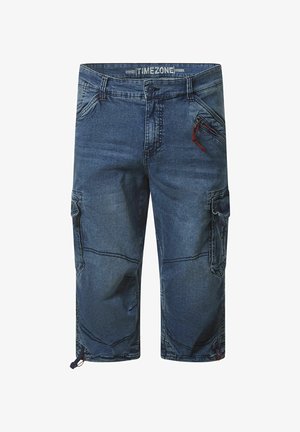 TIMEZONE, GERADE CARGOSHORTS WADENLANG REISSVERSCHLUSS TASCHEN - Denim shorts - blau