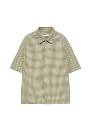 PULL&BEAR, SHORT SLEEVE CHECK - SHIRT - Chemise - green