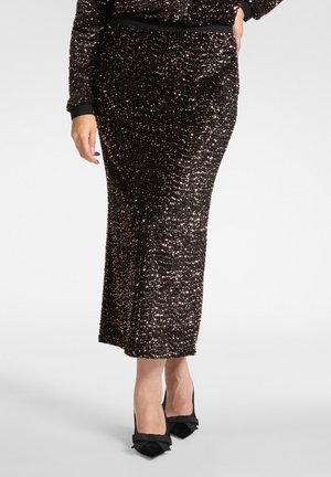 IN PAILLETTES - Jupe trapèze - marrone