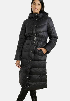 BELTED LONG PUFFER  - Zimní kabát - black