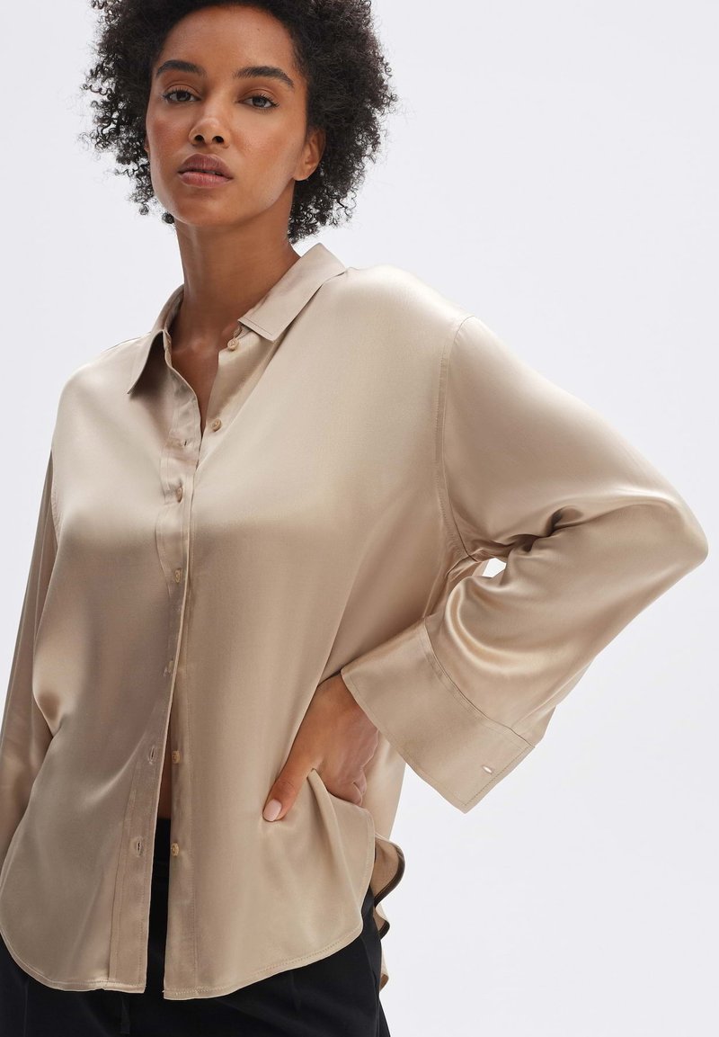 OPUS LANGARM FEPPE - Overhemdblouse - soft oat