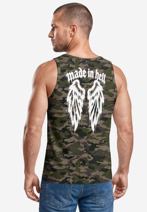 Neverless, HERREN TANK-TOP BACKPRINT - DESIGN GRAFFITI WINGS - MUSKELSHIRT - Top - slim fit woodland-camo