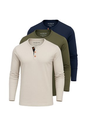 SET OF 3 LSCL - Langarmshirt - light grey olive navy