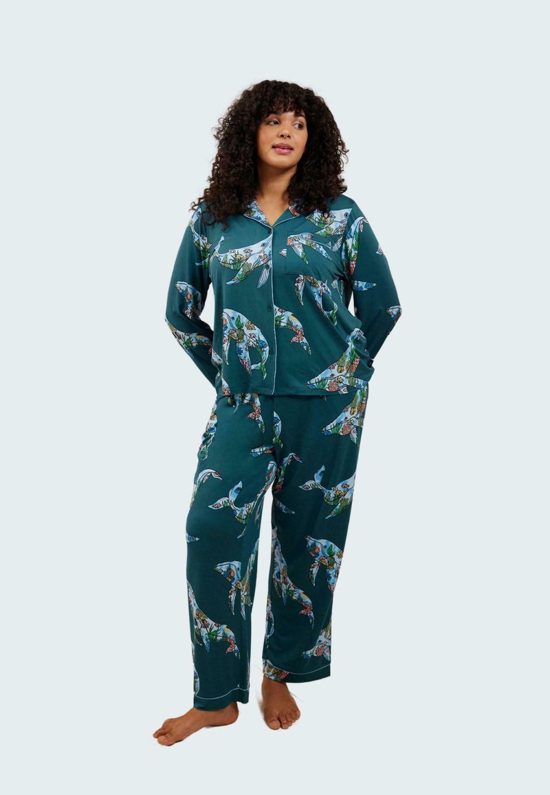 Chelsea Peers - CORAL WHALE SET - Pyjama set - teal, Enlarge