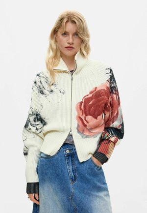 Desigual, PRINTED ZIP JACKET - Cardigan - white