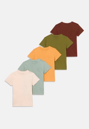 UNISEX 5 PACK - Basic T-shirt - camel/brown/khaki