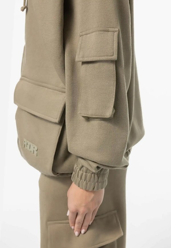 NONA OVERSIZED - Zip-up sweatshirt - washed desert taupe4