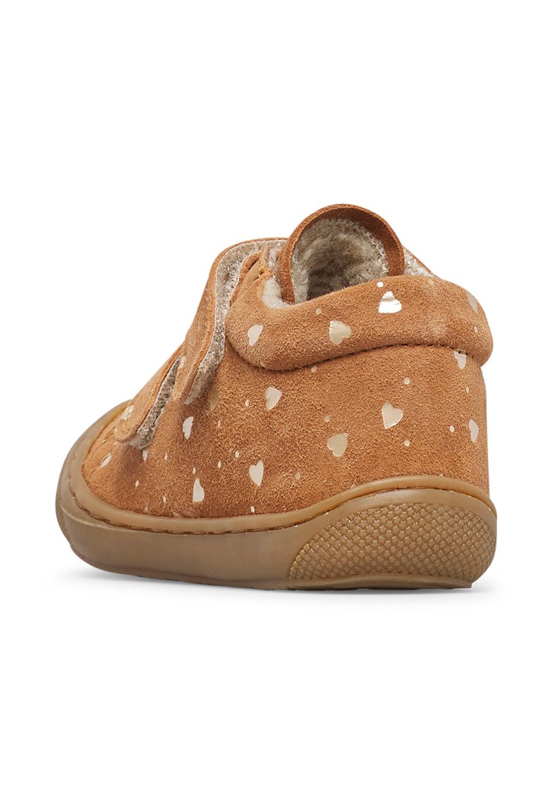 Naturino Cocoon Wool Mt 23 velcro's bumper warme effen lederen sneakers cognac