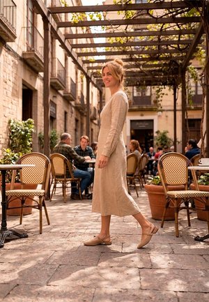 Luna Collection, SORAIA - Bailarinas con tira trasera - taupe