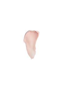 Crème rose clair avec une texture lisse et brillante, en forme de vague, présentée sur un fond blanc.