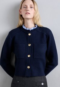 Gilet Femme Sandro Bleu Marine - Taille L - Manches Courtes Style Kimono - Occasion Très Bon état