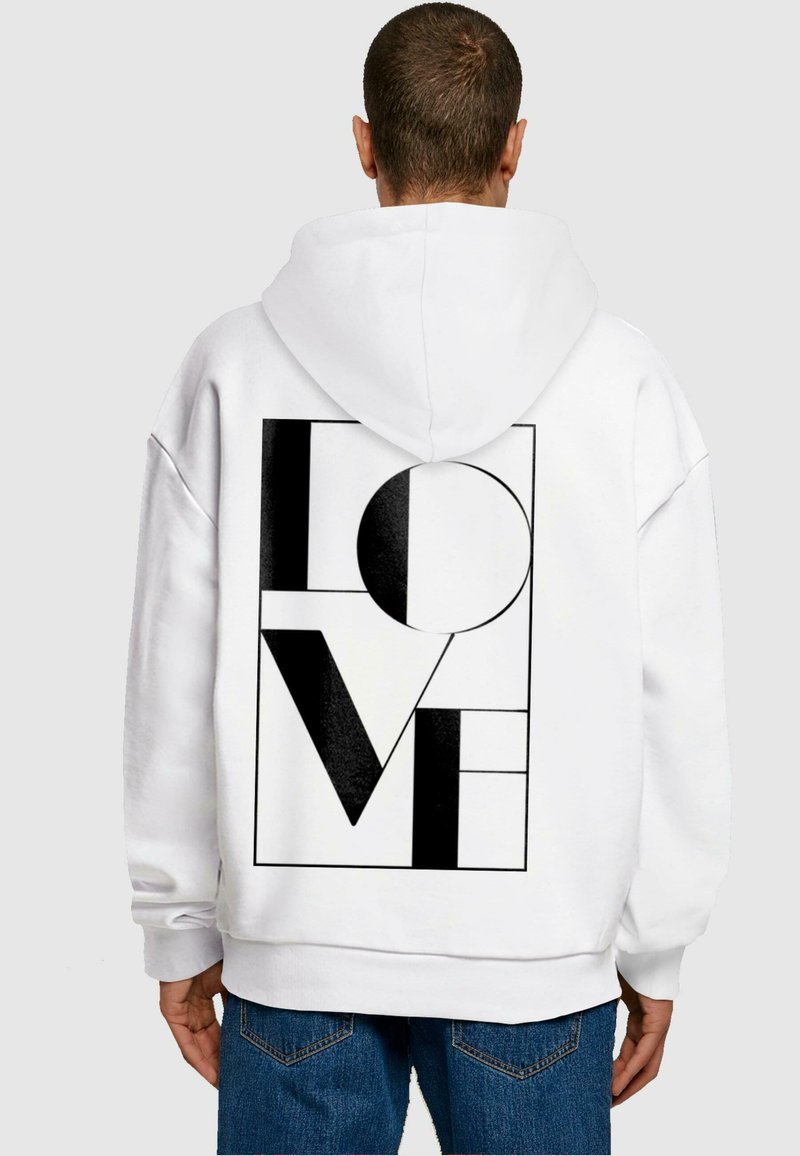 Merchcode LOGO VERTICAL ULTRA HEAVY - Kapucni - white