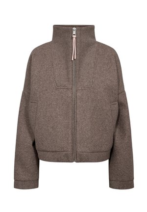 Nümph, NUKIMLA ZIP JACKET - Sweat zippé - deep taupe melange