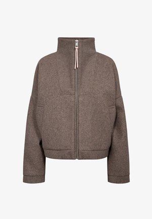 Nümph, NUKIMLA ZIP JACKET - Sweat zippé - deep taupe melange