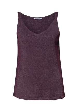 Street One, TOP MIT V-NECK UND GLITZERDETAILS - Débardeur - rustic rouge